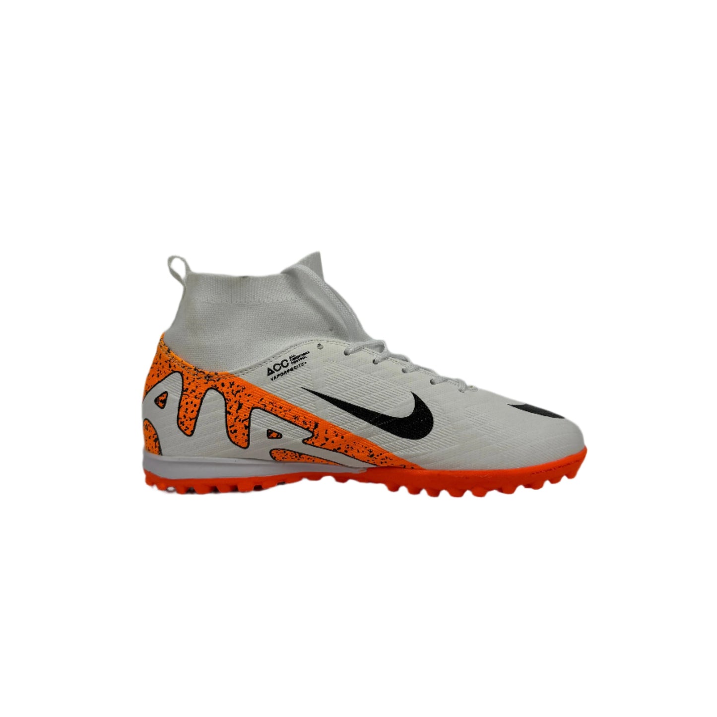 Nike Mercurial Superfly 8 Academy TF Soccer Shoes - White, Orange, & Black