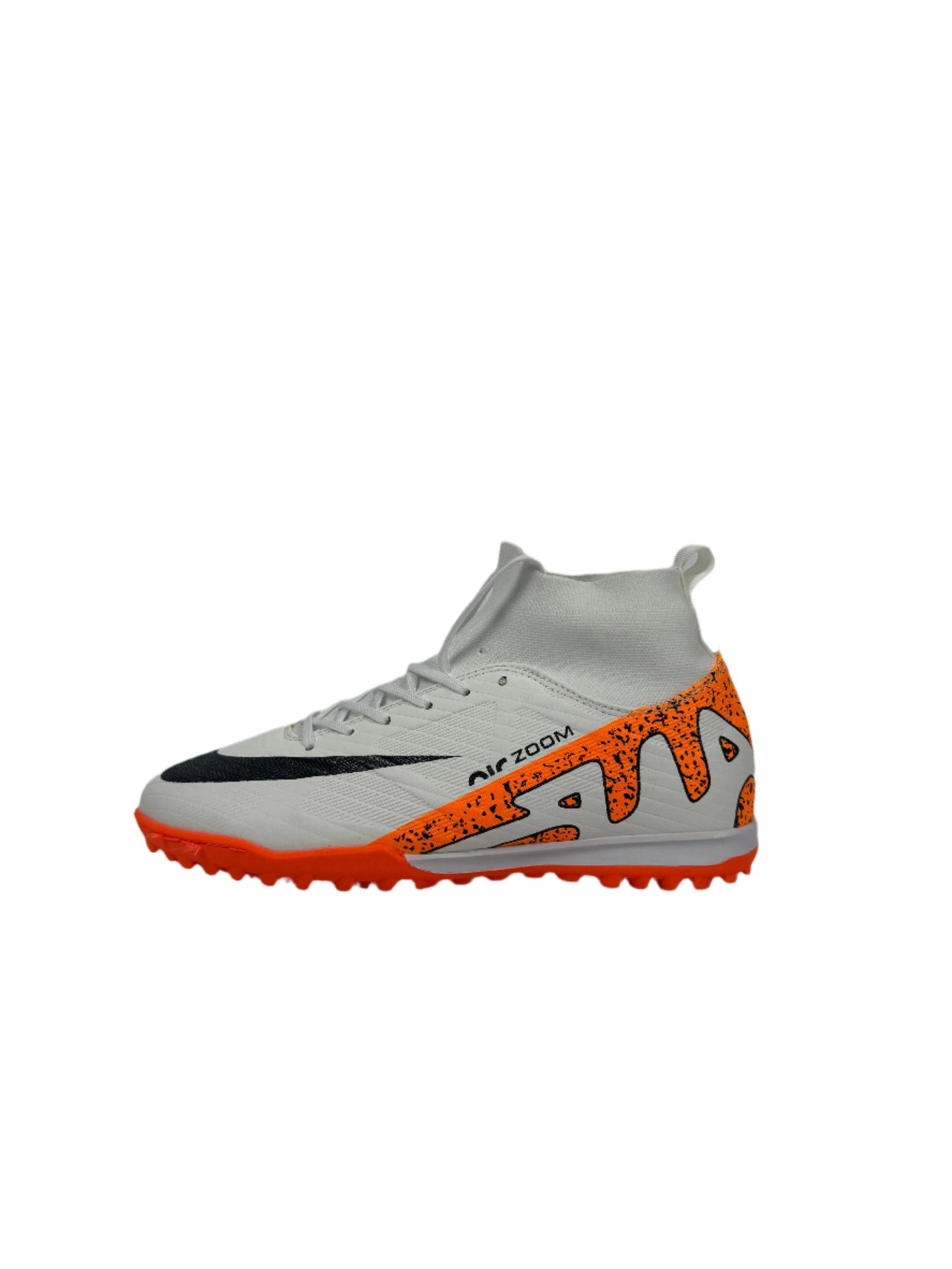 Nike Mercurial Superfly 8 Academy TF Soccer Shoes - White, Orange, & Black