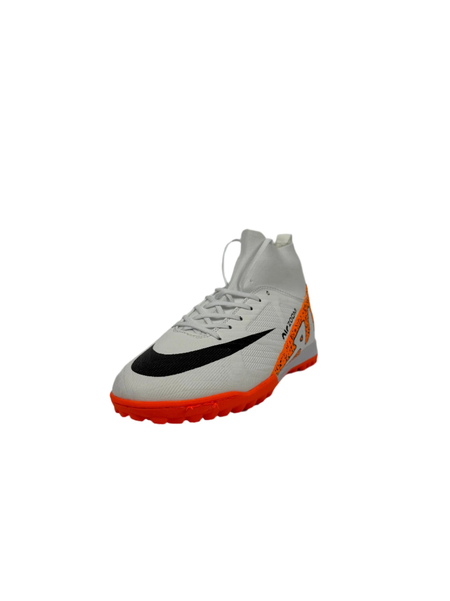 Nike Mercurial Superfly 8 Academy TF Soccer Shoes - White, Orange, & Black