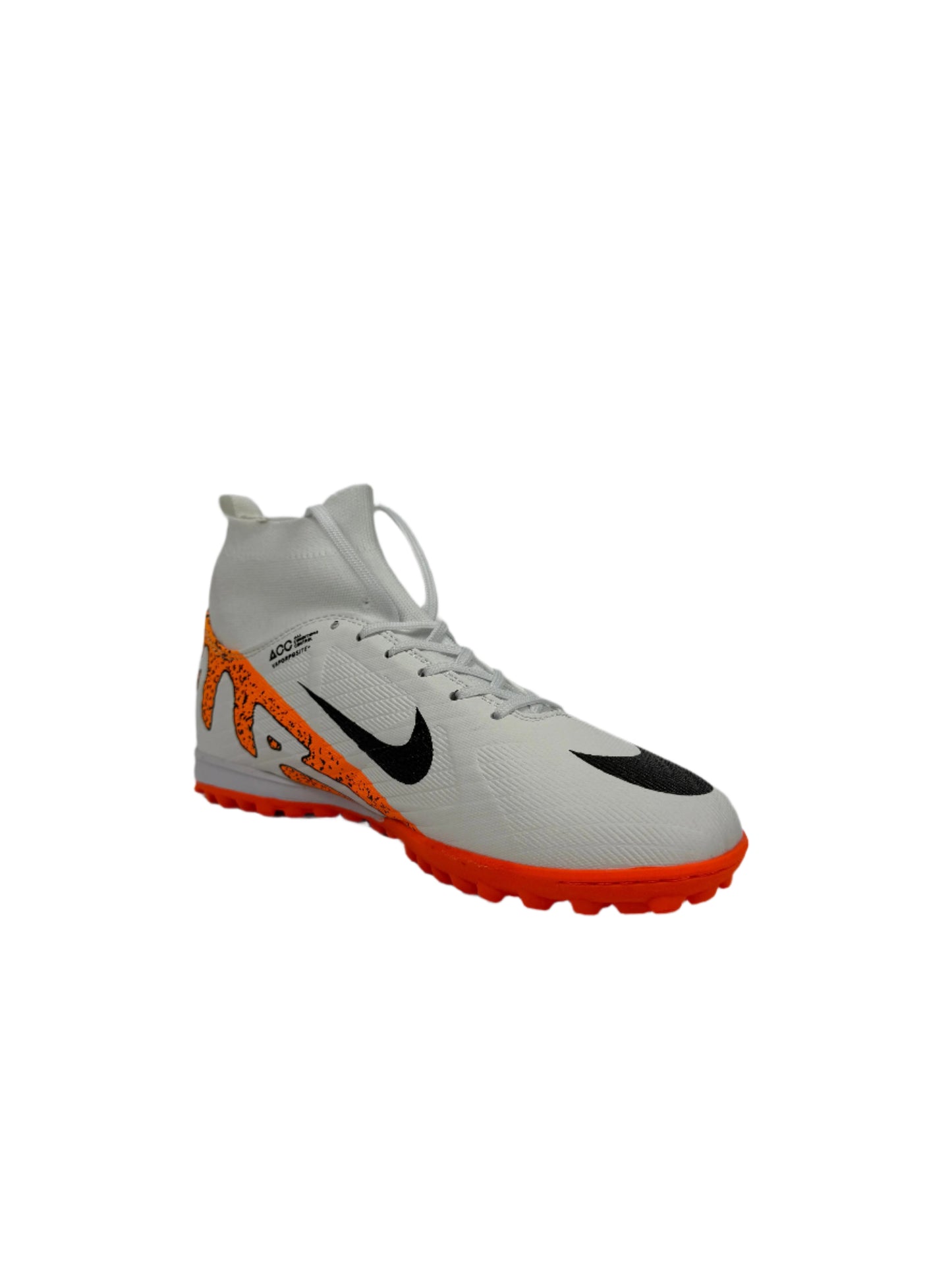 Nike Mercurial Superfly 8 Academy TF Soccer Shoes - White, Orange, & Black