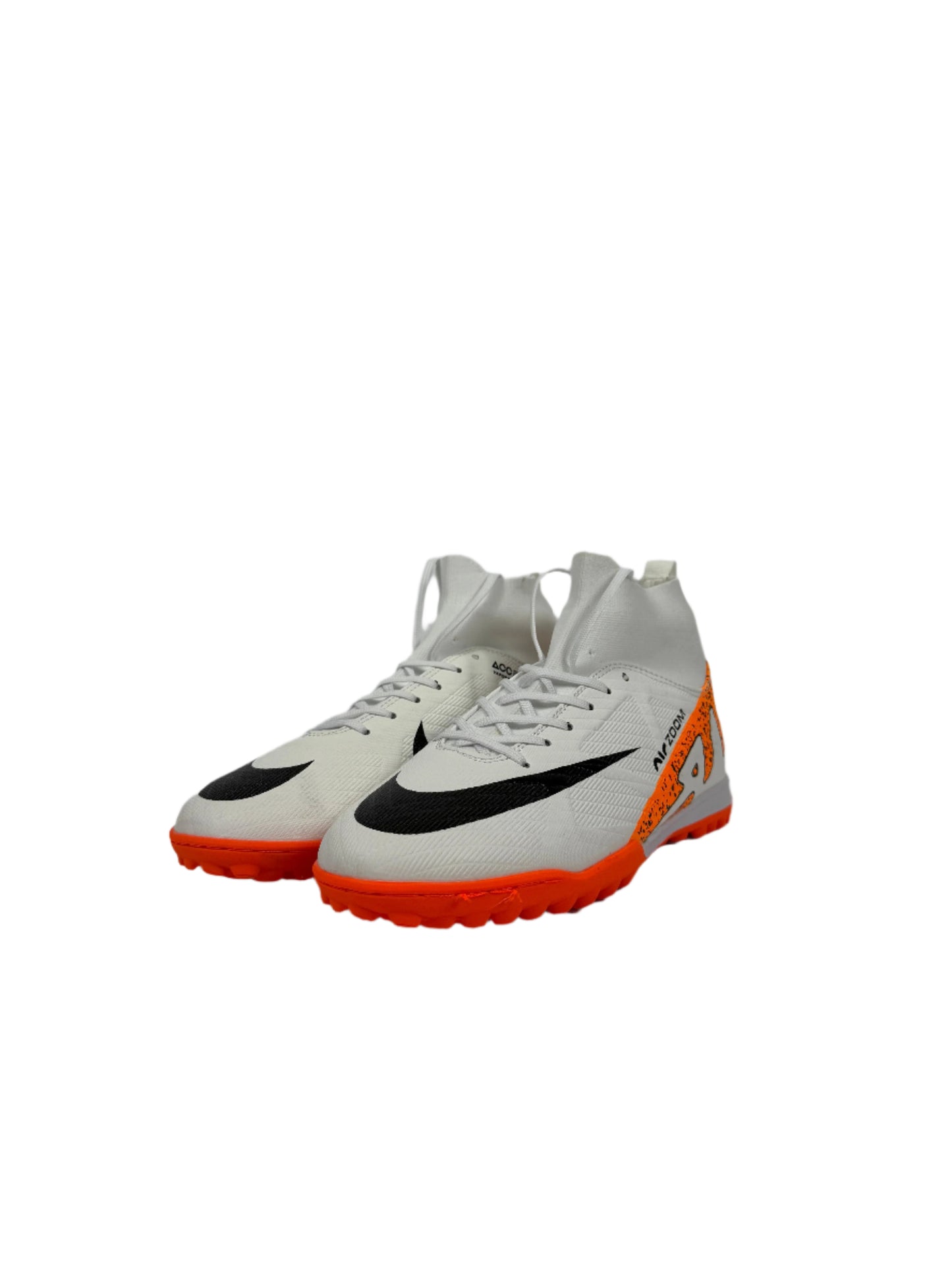 Nike Mercurial Superfly 8 Academy TF Soccer Shoes - White, Orange, & Black