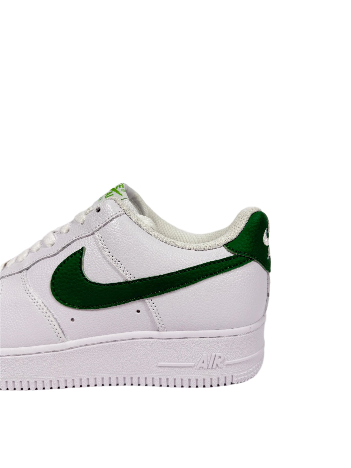 Nike Air Force 1 Low Lifestyle Sneakers - White with Dark Green Swoosh