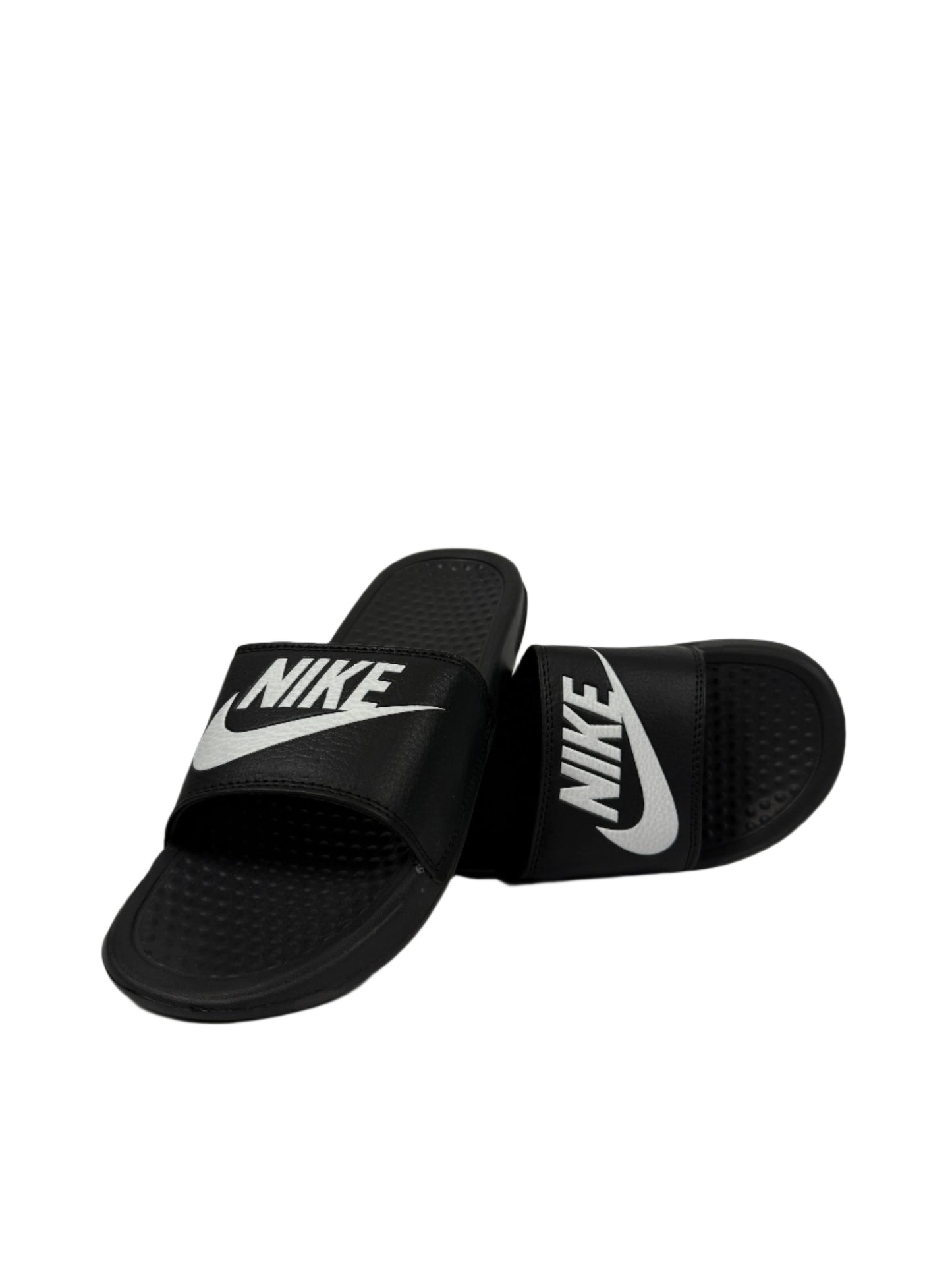Nike Benassi JDI Slides - Black with White Logo