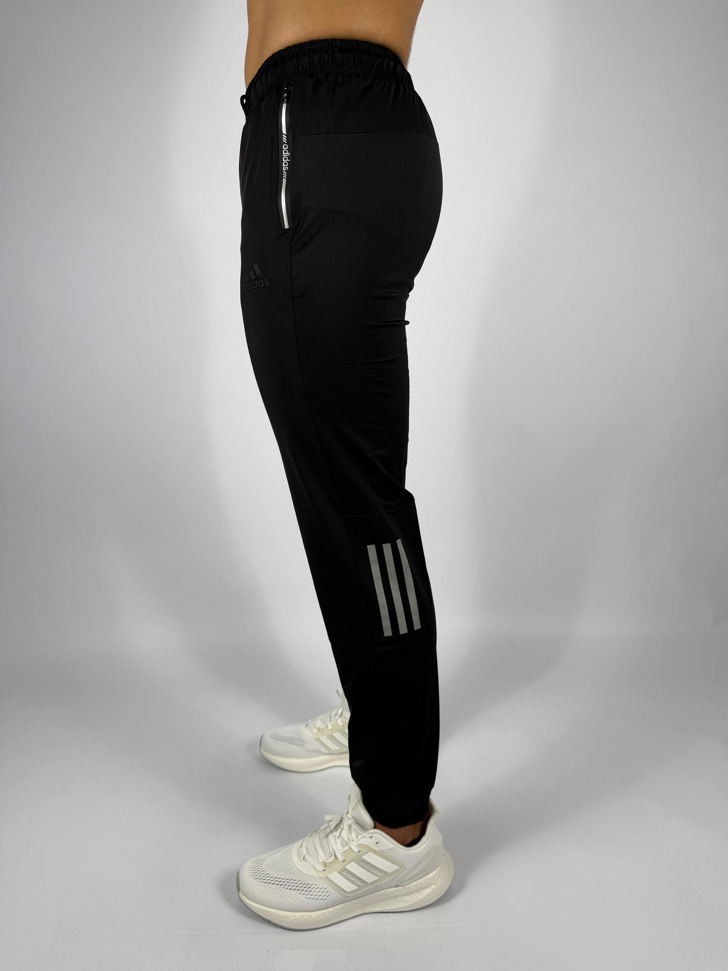 Adidas Solid Black Training Pants - Tapered Fit
