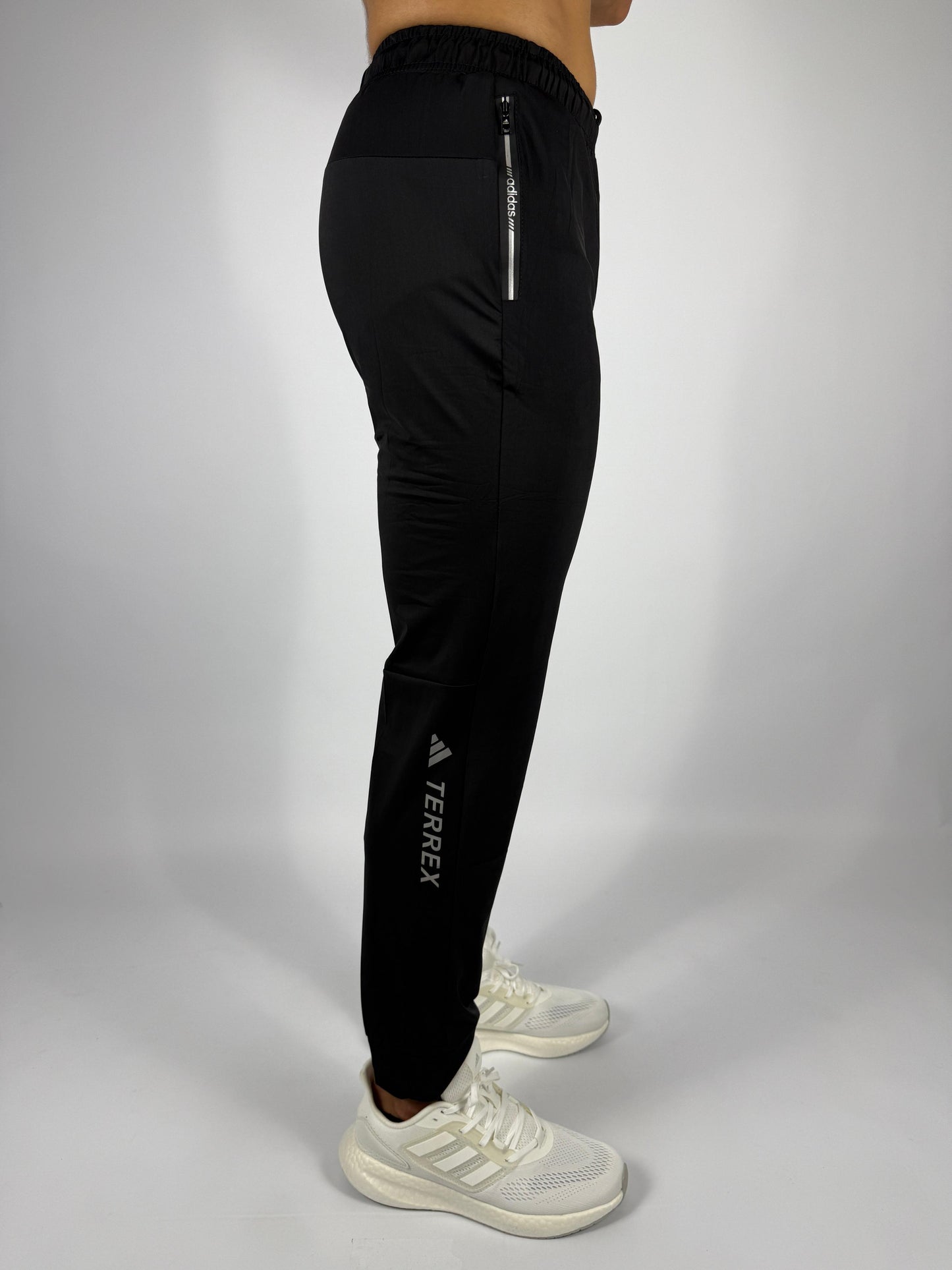 Adidas Solid Black Training Pants - Tapered Fit