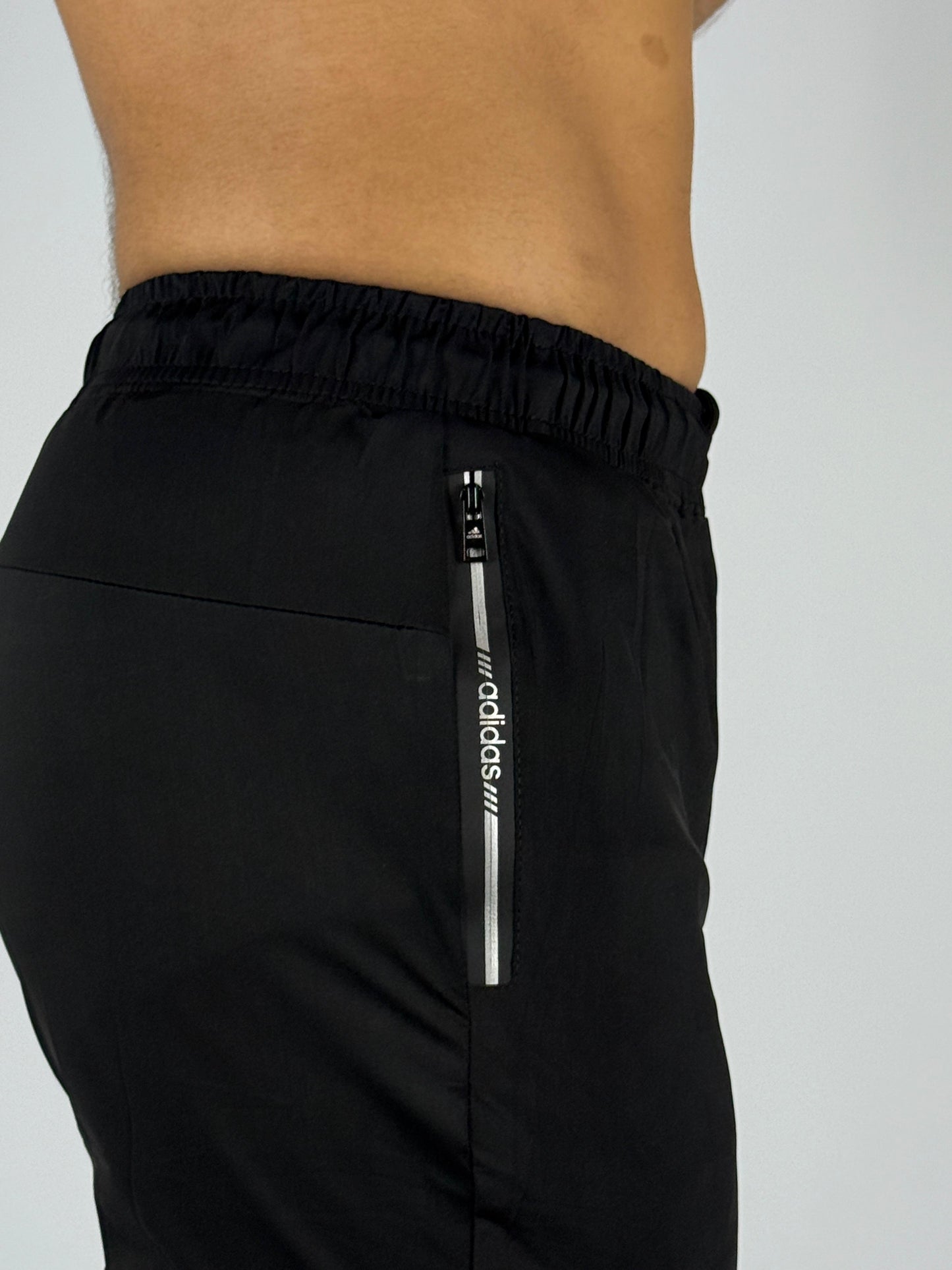 Adidas Solid Black Training Pants - Tapered Fit