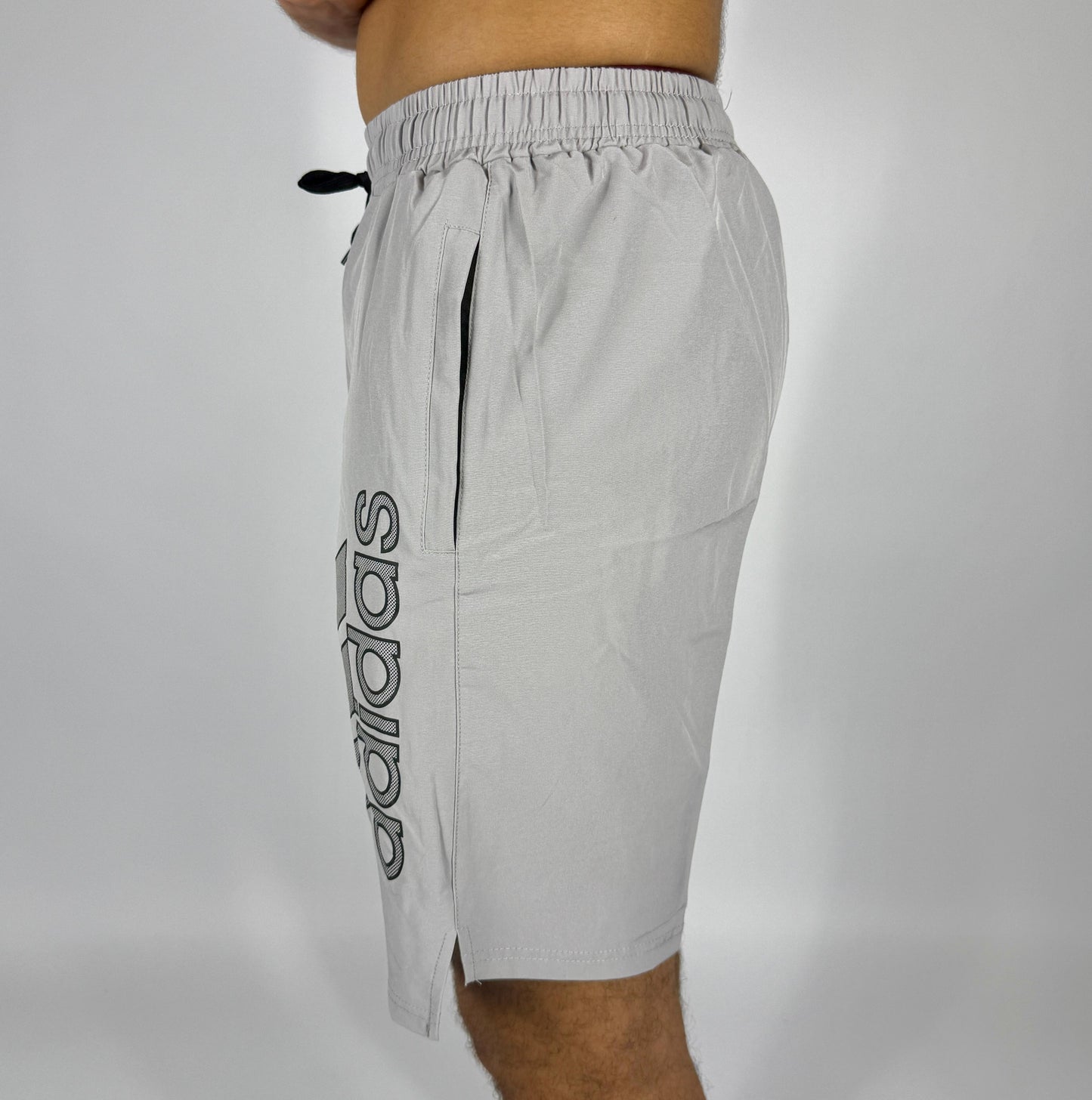 Men's Adidas Light Gray Logo Athletic Shorts