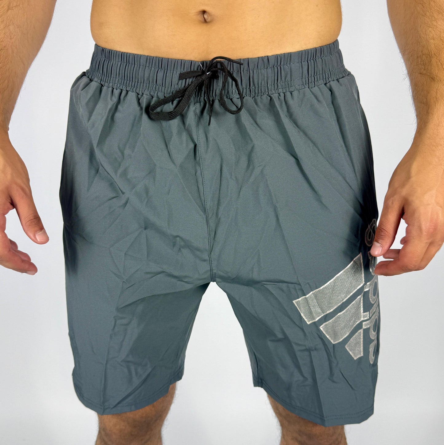 Men's Adidas Dark Gray Logo Athletic Shorts