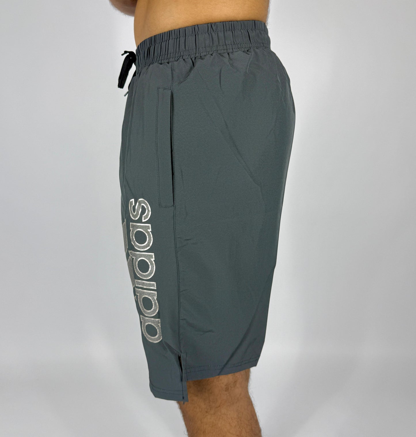 Men's Adidas Dark Gray Logo Athletic Shorts