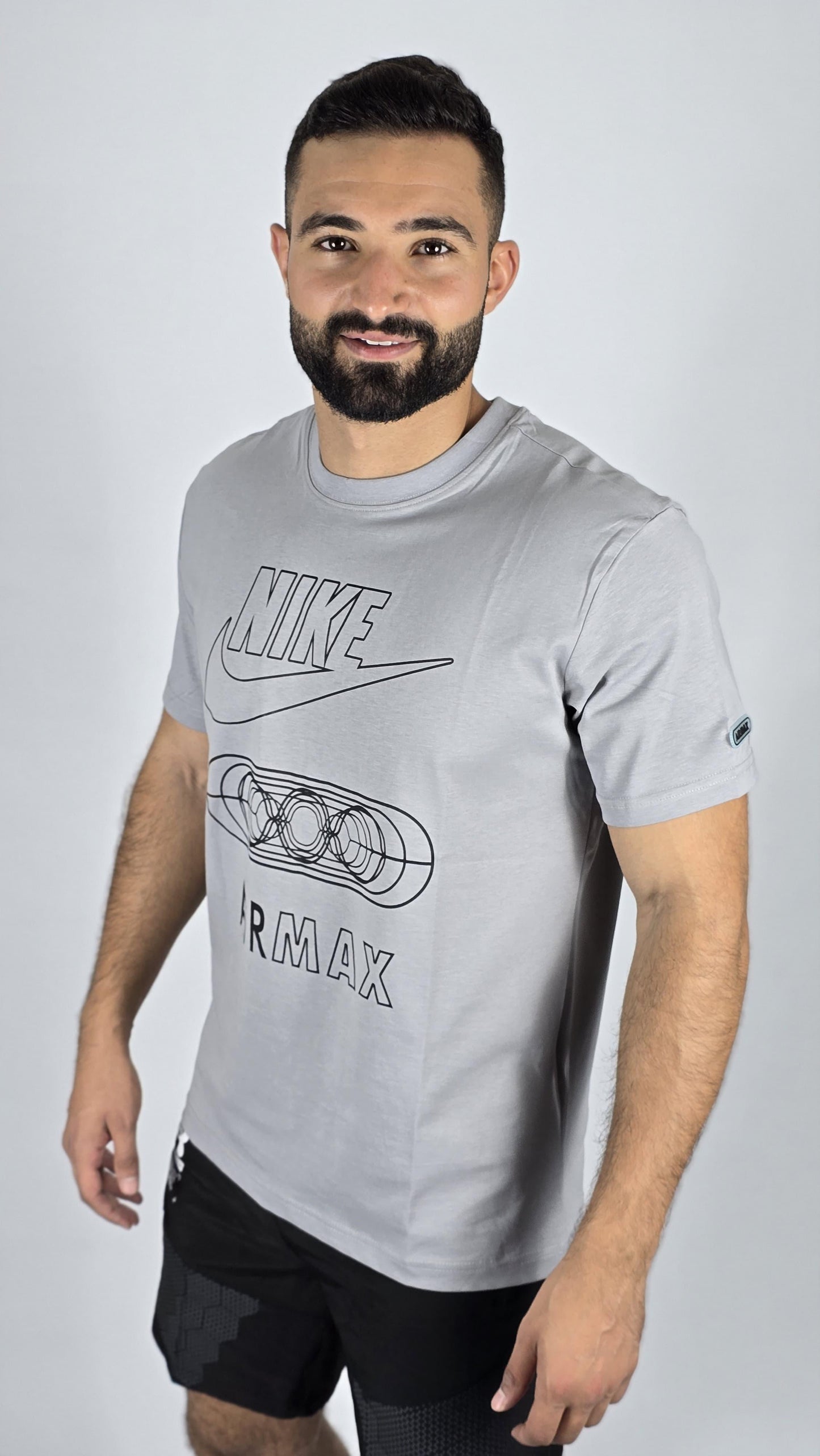 Nike Men's Air Max Gray Graphic T-Shirt | Classic Logo Tee