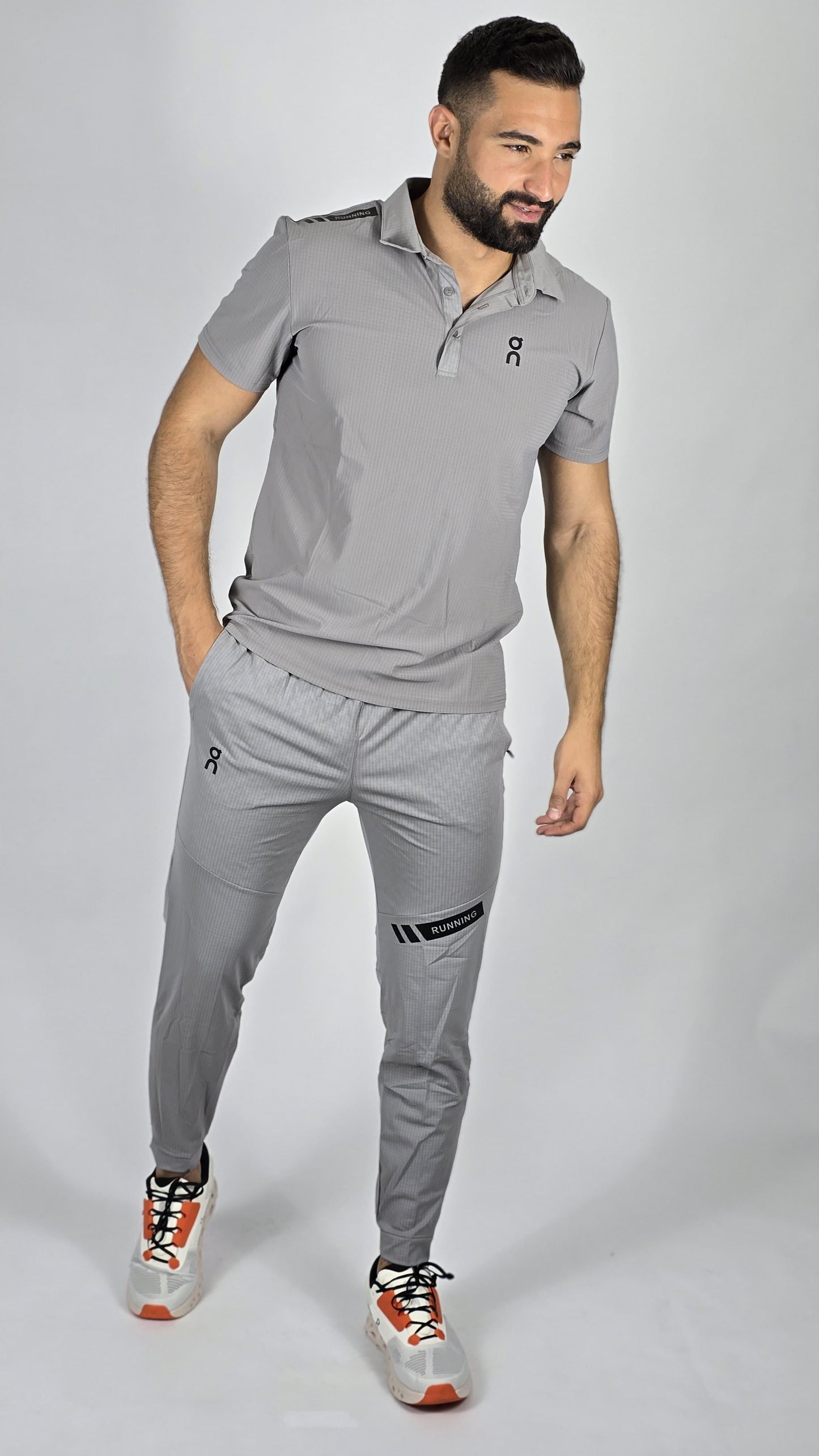 On Cloud men Performance Polo & Training Pants Set | Technical Athleticwear