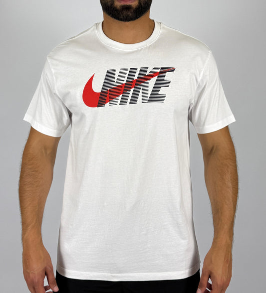 Men's White Nike Graphic Swoosh Tee