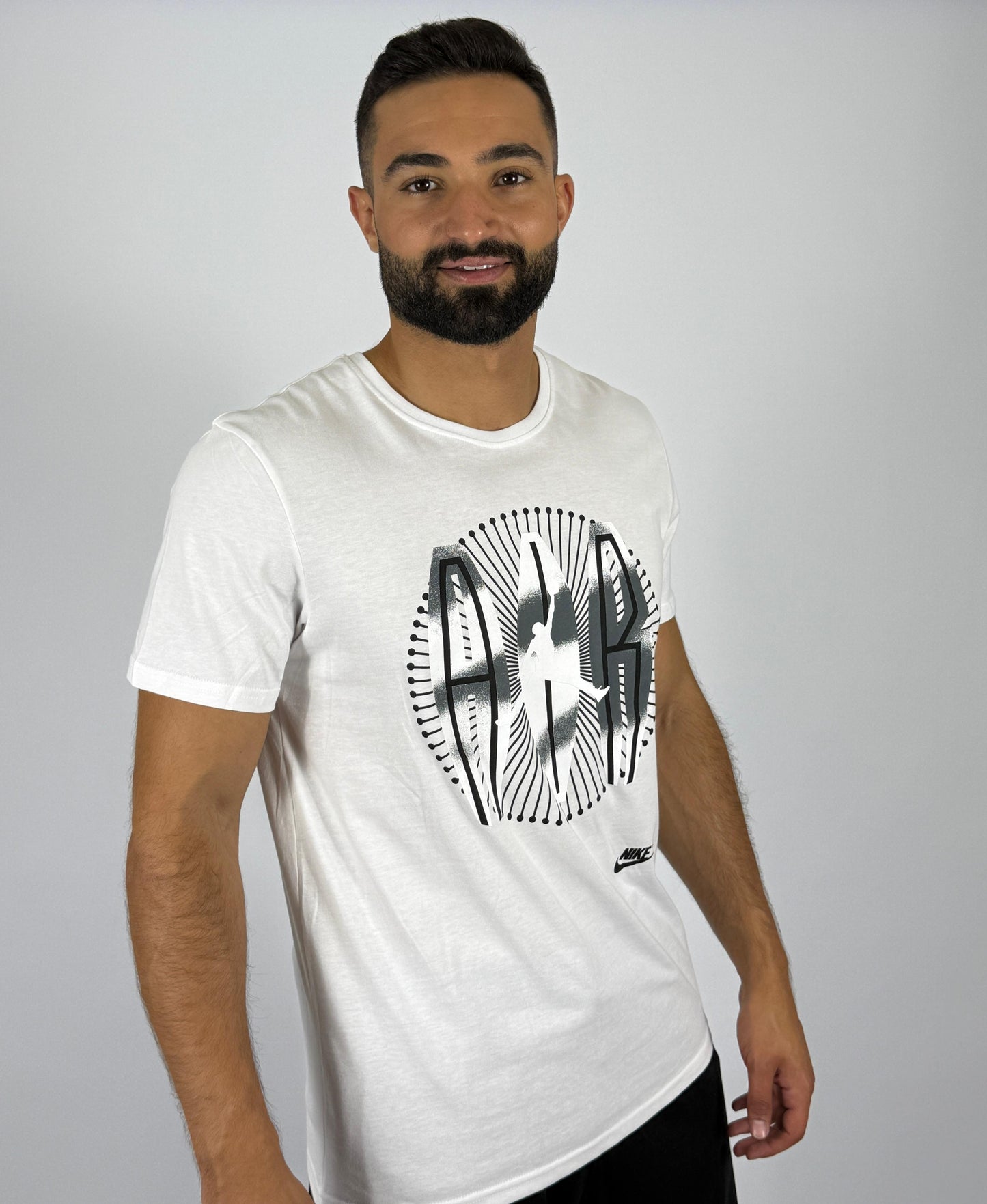 Men's Nike Air Jordan Radial "AIR JORDAN" Logo T-Shirt - Crisp White Basketball Tee