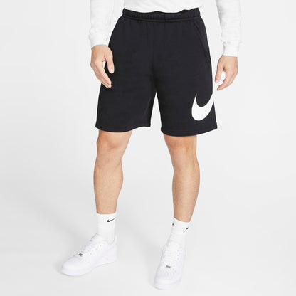 Nike Sportswear Club Swoosh Shorts – Black/White