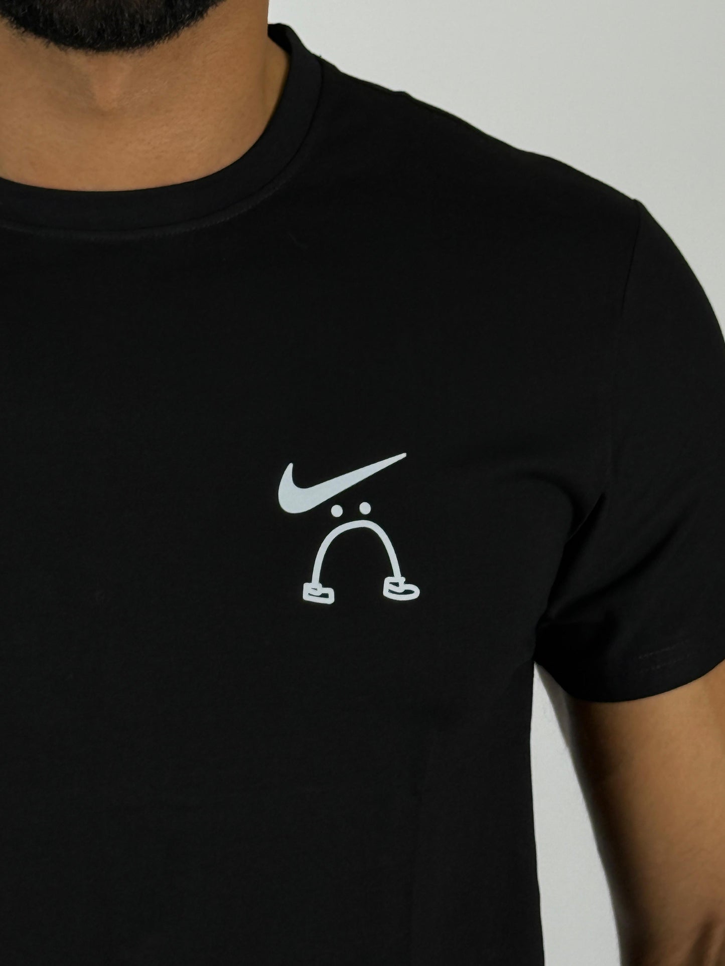 Men's Nike "Swoosh Smile" Graphic T-Shirt - Black Playful Logo Tee