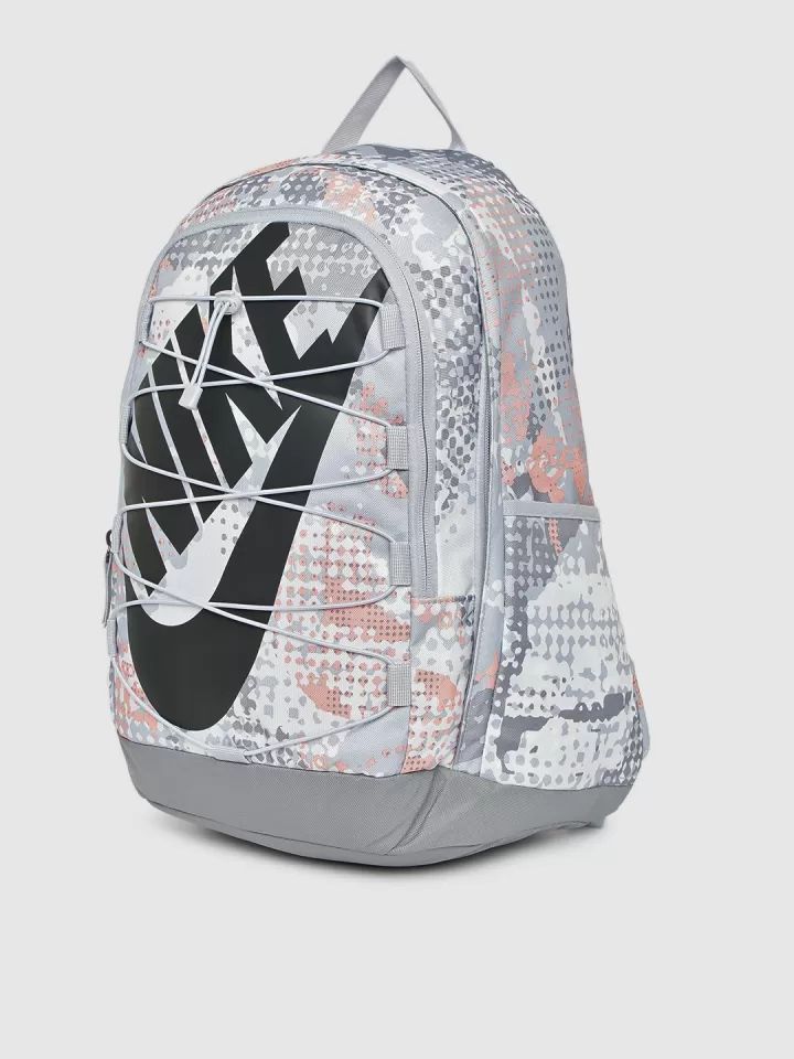 Nike Camouflage Print Backpack - Grey, White, & Peach with Cord Lacing