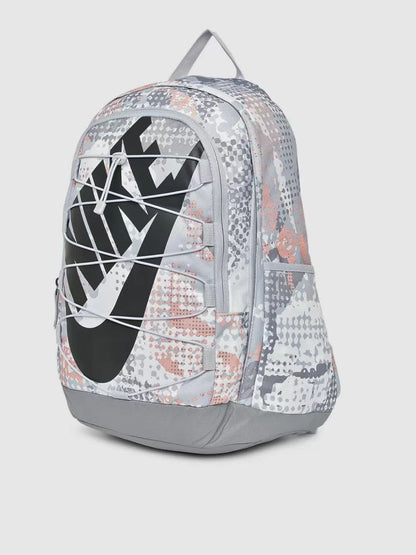 Nike Camouflage Print Backpack - Grey, White, & Peach with Cord Lacing