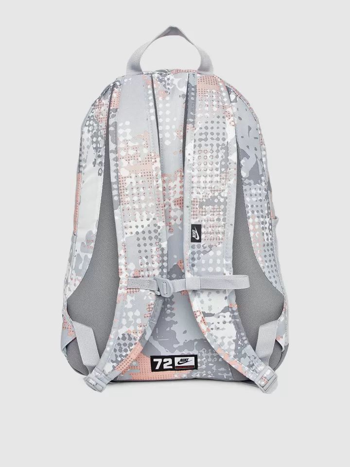 Nike Camouflage Print Backpack - Grey, White, & Peach with Cord Lacing