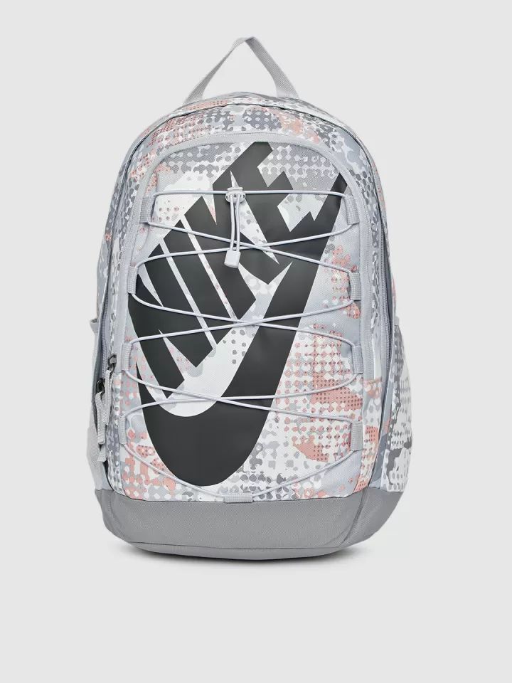 Nike Camouflage Print Backpack - Grey, White, & Peach with Cord Lacing