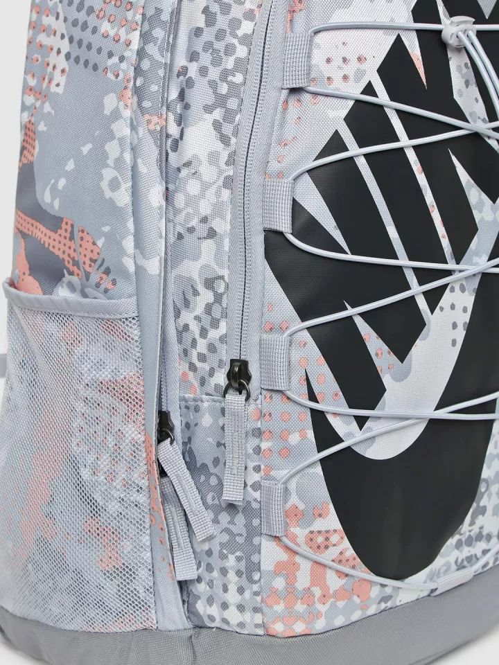 Nike Camouflage Print Backpack - Grey, White, & Peach with Cord Lacing
