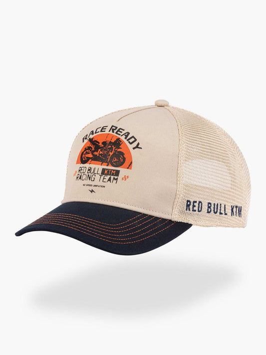 Red Bull KTM Racing Team "Race Ready" Trucker Hat - Beige & Navy