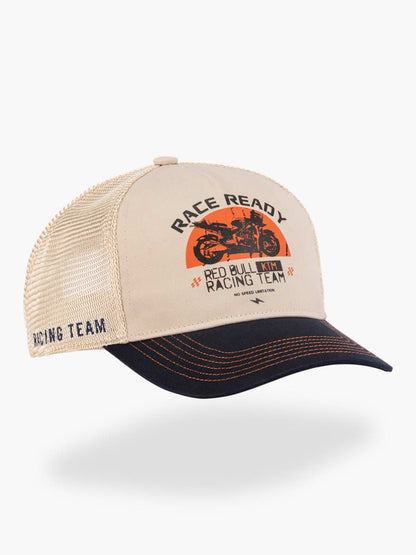 Red Bull KTM Racing Team "Race Ready" Trucker Hat - Beige & Navy