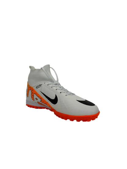Nike Mercurial Superfly 8 Academy TF Soccer Shoes - White, Orange, & Black