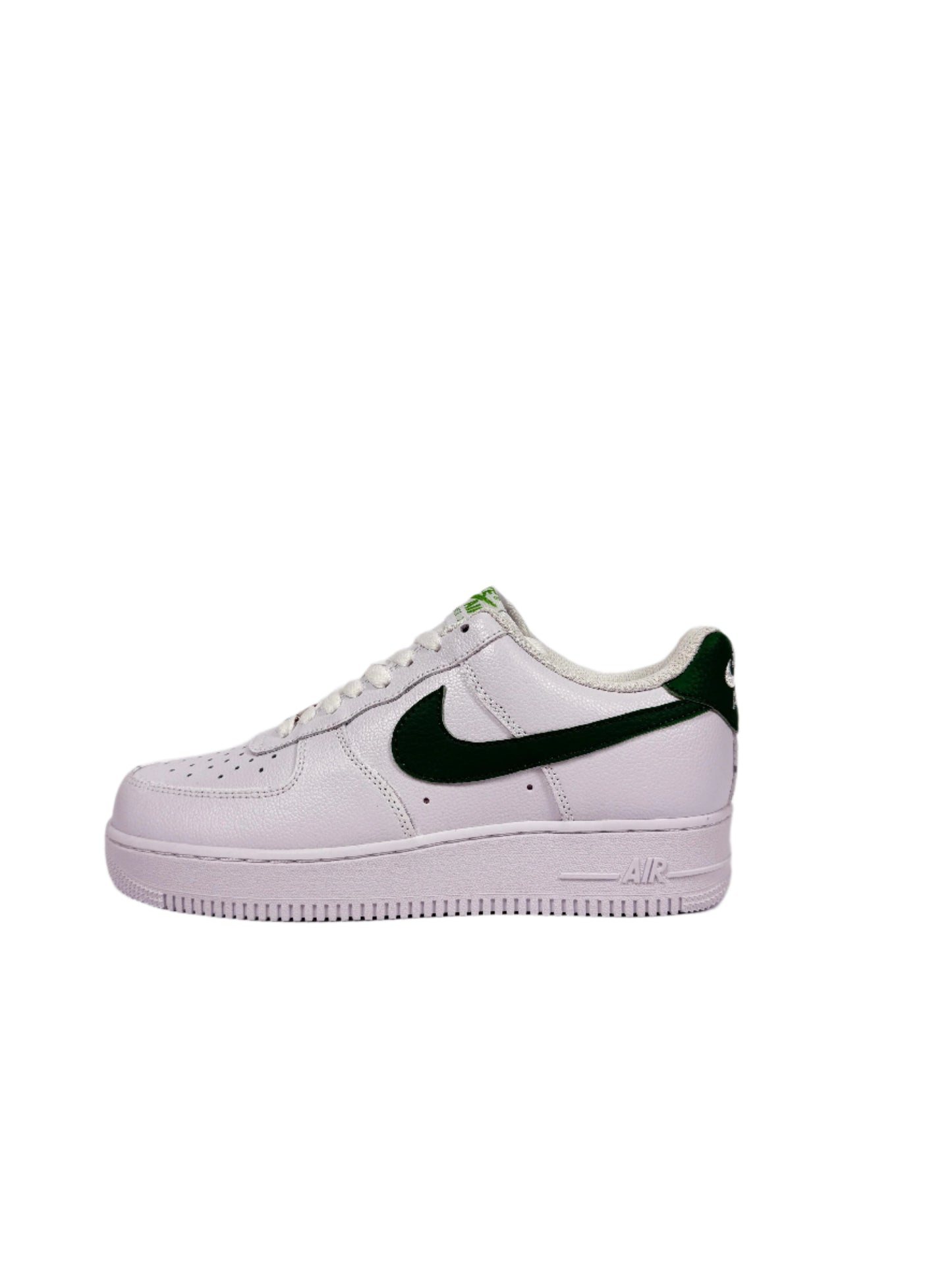 Nike Air Force 1 Low Lifestyle Sneakers - White with Dark Green Swoosh