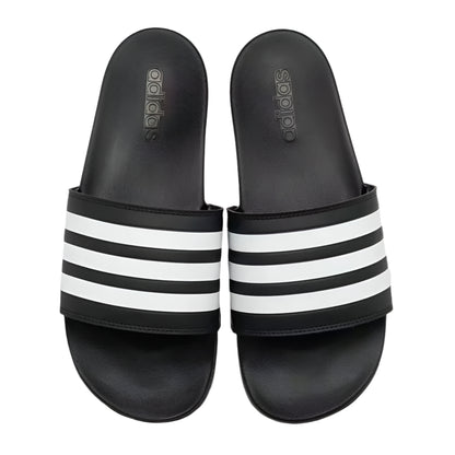 Adidas Adilette Comfort Slides - Black with White 3-Stripes