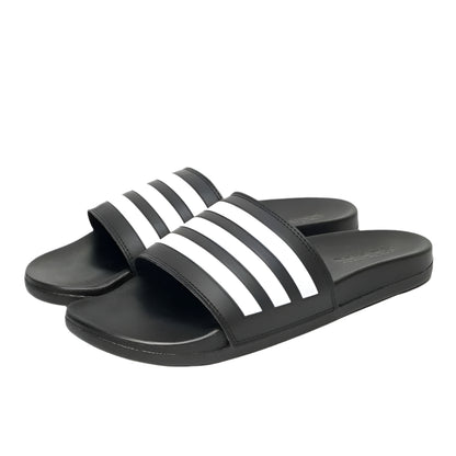 Adidas Adilette Comfort Slides - Black with White 3-Stripes