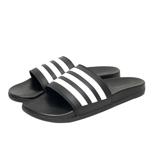 Adidas Adilette Comfort Slides - Black with White 3-Stripes