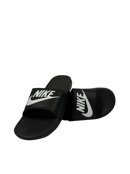 Nike Benassi JDI Slides - Black with White Logo