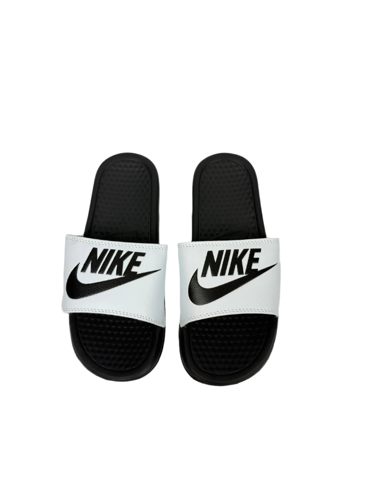 Nike Benassi JDI Slides - White with Black Logo