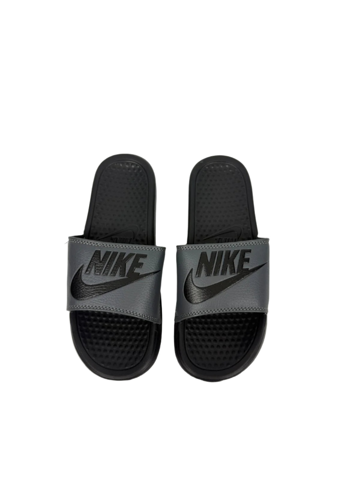 Nike Benassi JDI Slides - Grey with Black Logo