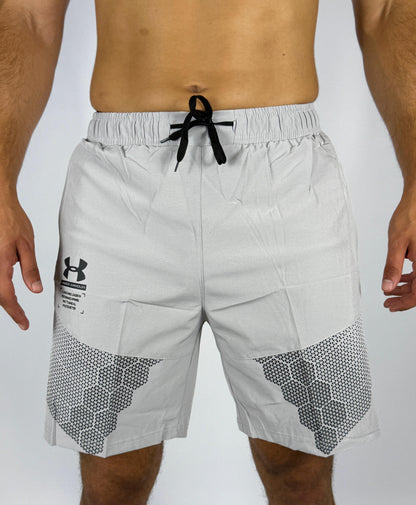 Men's Under Armour Light Gray Hexagon Pattern Shorts
