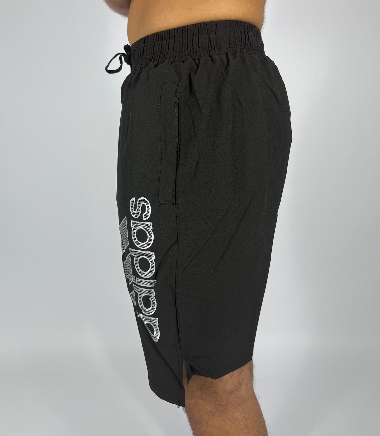 Men's Adidas Black Logo Athletic Shorts