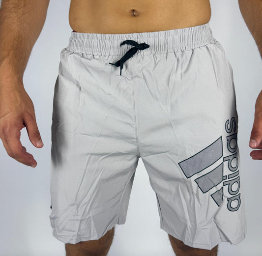 Men's Adidas Light Gray Logo Athletic Shorts