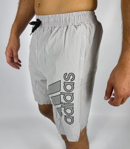 Men's Adidas Light Gray Logo Athletic Shorts