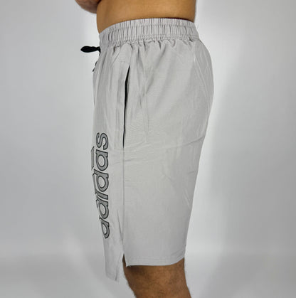 Men's Adidas Light Gray Logo Athletic Shorts