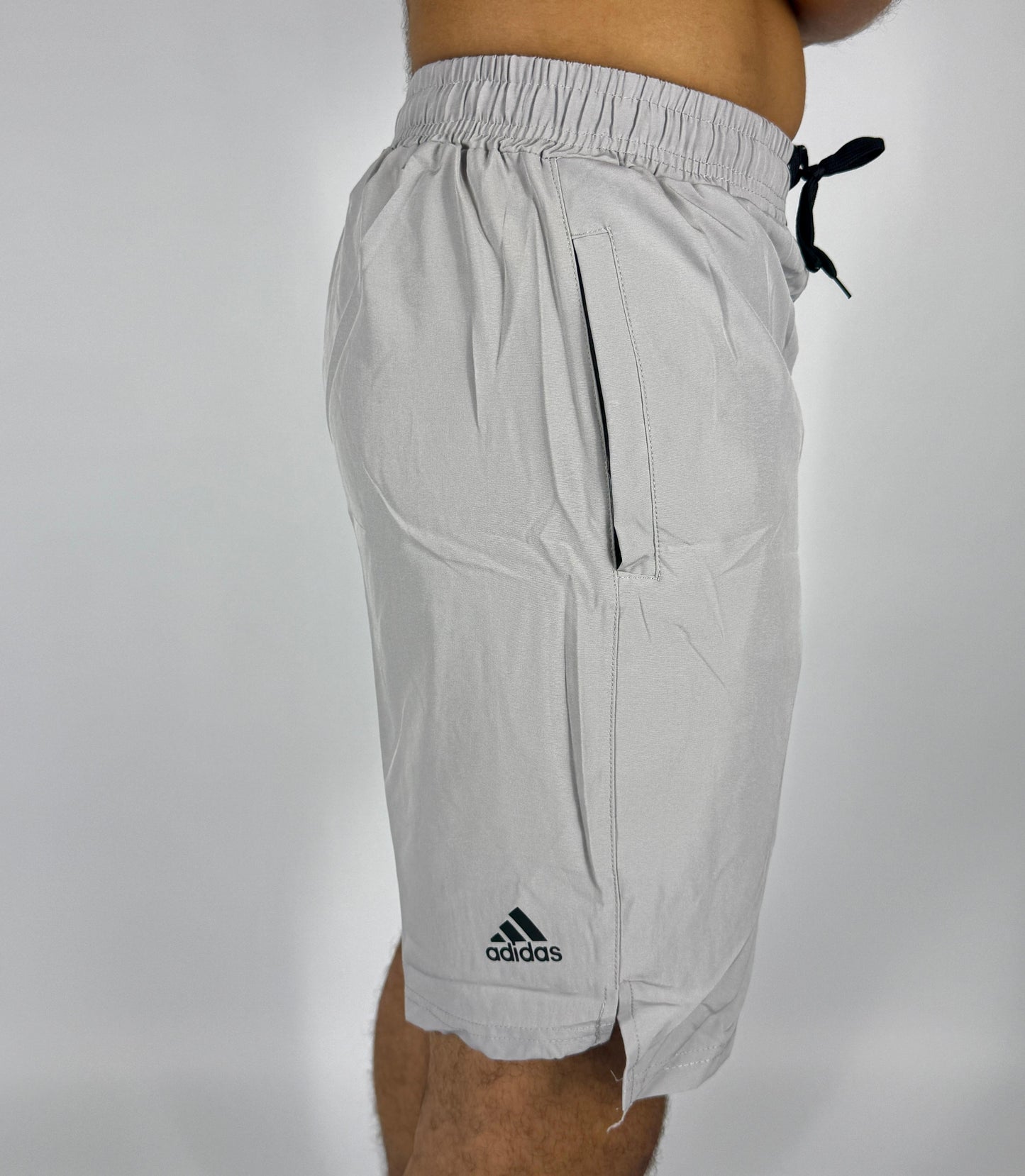 Men's Adidas Light Gray Logo Athletic Shorts