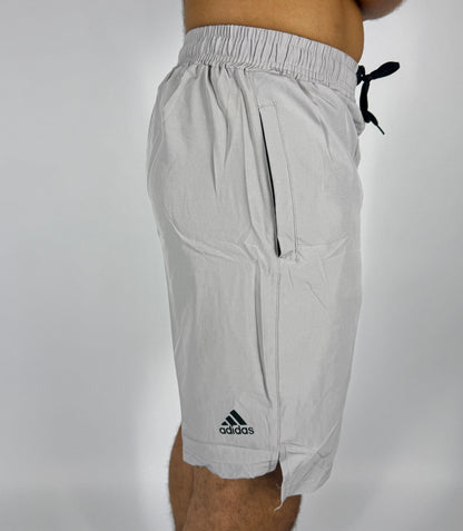 Men's Adidas Light Gray Logo Athletic Shorts