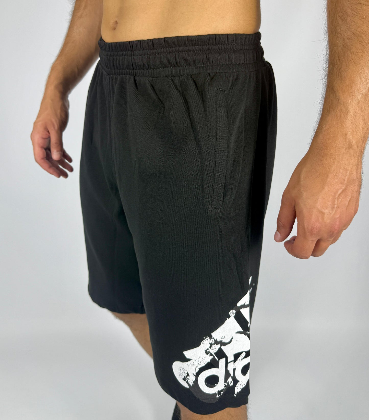 Men's Adidas Black Logo Sweat Shorts