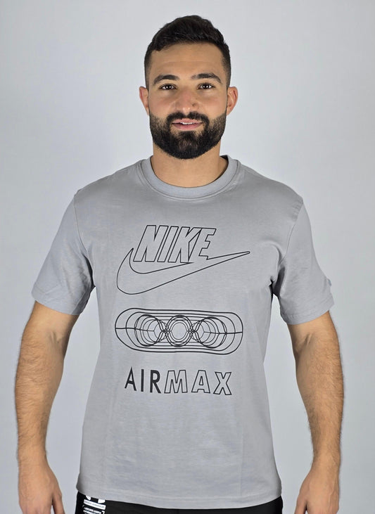 Nike Men's Air Max Gray Graphic T-Shirt | Classic Logo Tee