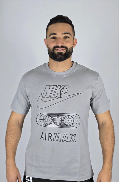 Nike Men's Air Max Gray Graphic T-Shirt | Classic Logo Tee