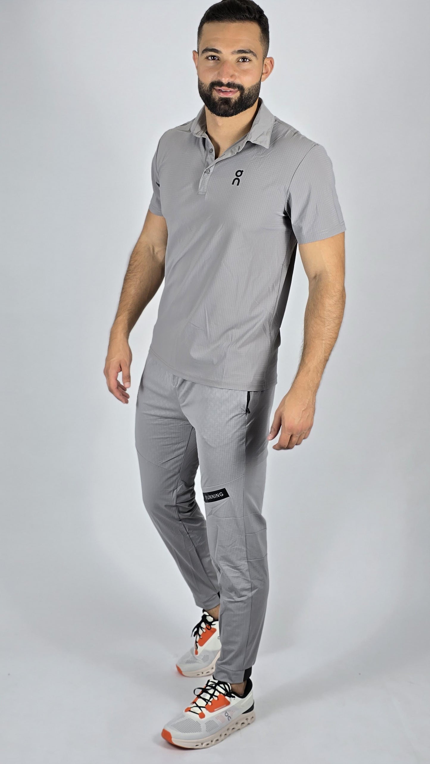 On Cloud men Performance Polo & Training Pants Set | Technical Athleticwear