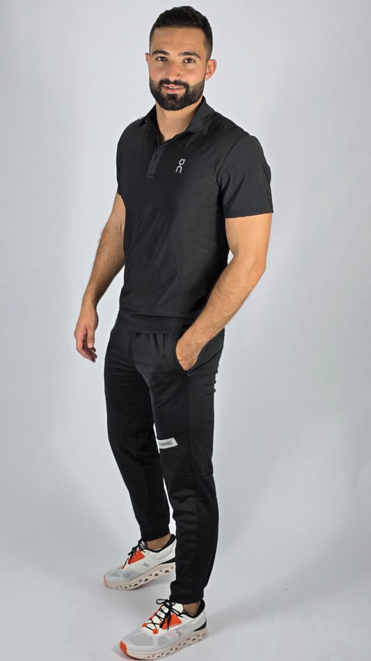 On Cloud men 's Performance Polo & Training Pants Set | Technical Athleticwear