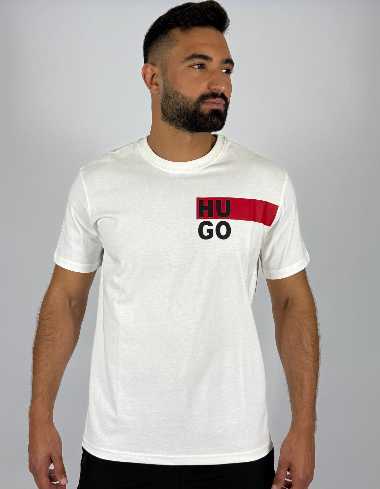 HUGO Men's White Logo T-Shirt