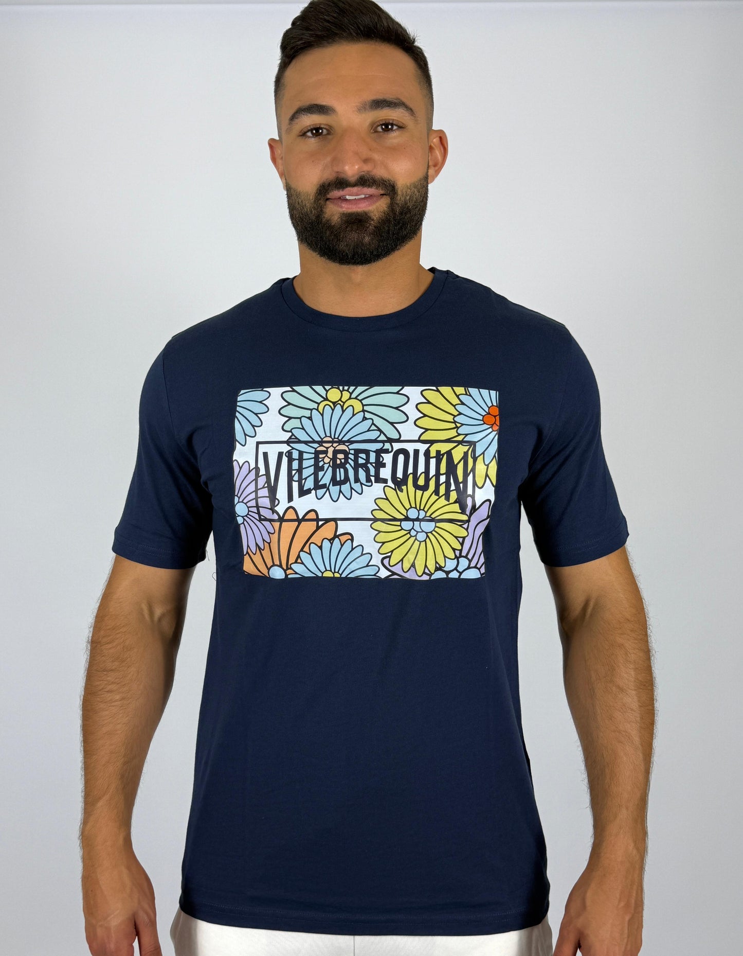 Navy Blue VILEBREQUIN T-Shirt with Floral Print