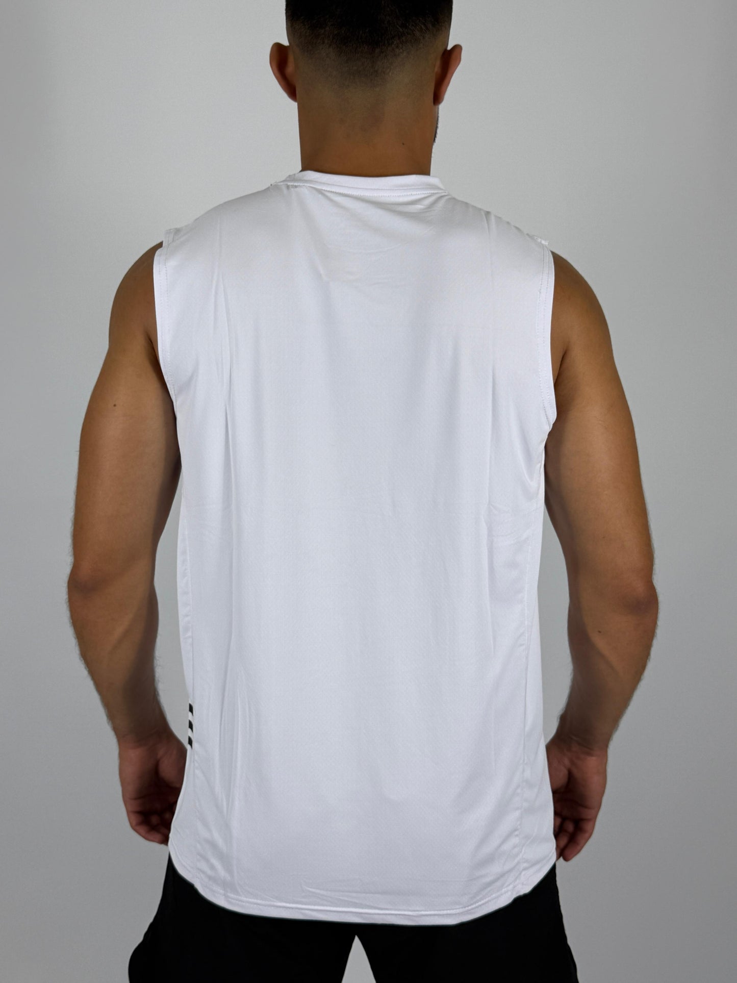 Men's White Adidas Training Sleeveless Tee