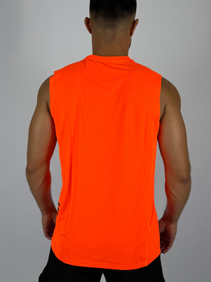 Men's Orange Adidas Training Sleeveless Tee